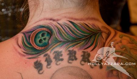 Holly Azzara - Peacock Feather with Skull